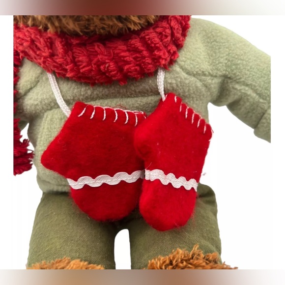 Hallmark teddy bear mittens blush bear 12’’ inch Christmas holiday .pre owned - Picture 14 of 16